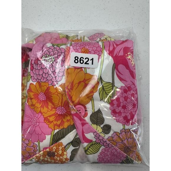 Sag Harbor Petite Floral Vest 14P Pink Orange Button Front Vest Vintage Spring - Picture 9 of 9